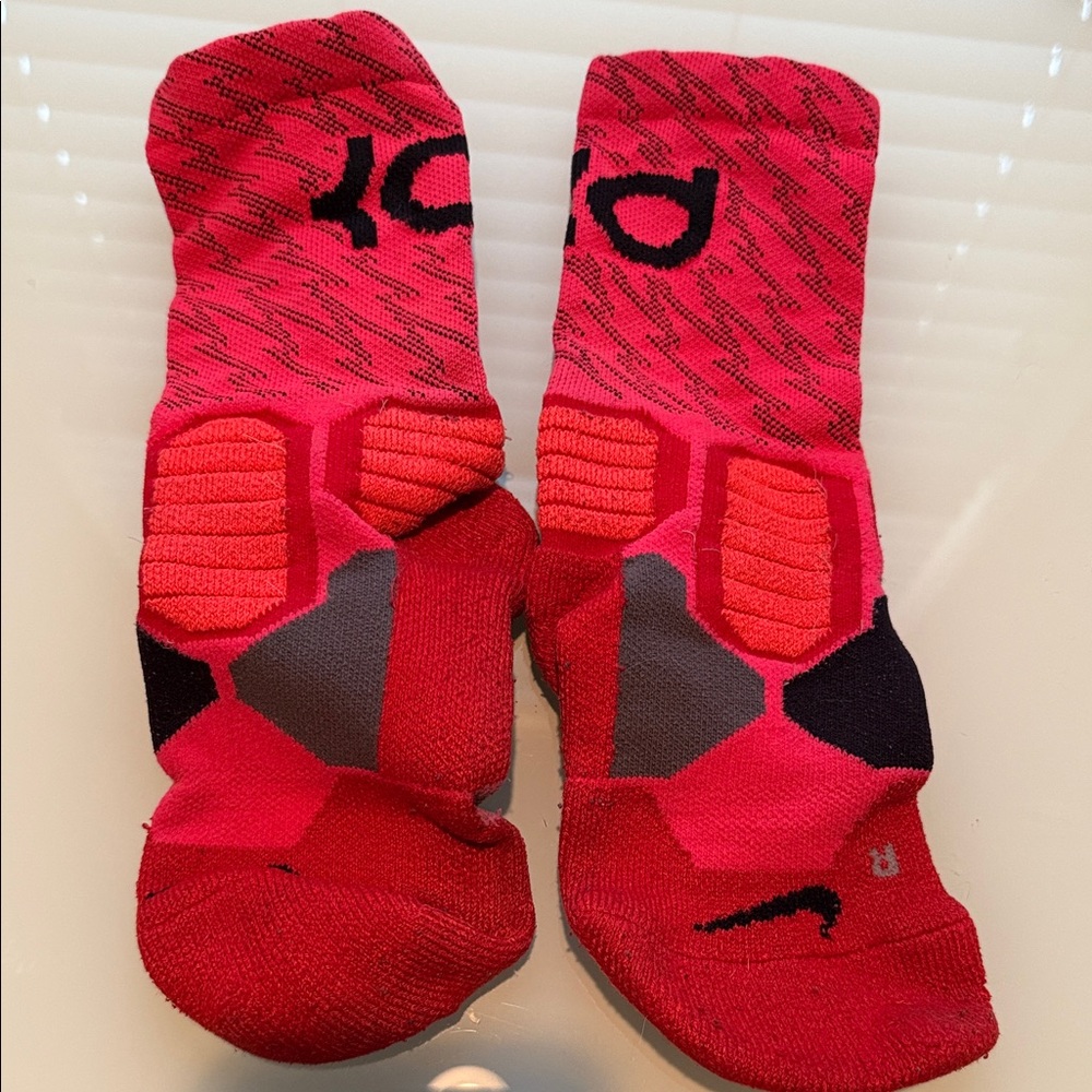 Nike KD Elite Red and Black Athletic Socks